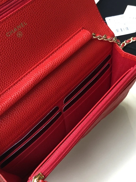 First Bag Ru CAVIAR WITH WALLET CHANEL HARDWARE CHAIN GOLD 0819